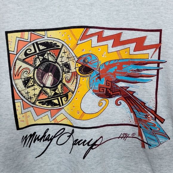 Vintage 1991 Native American Art T Shirt Size Medium - Picture 4 of 7